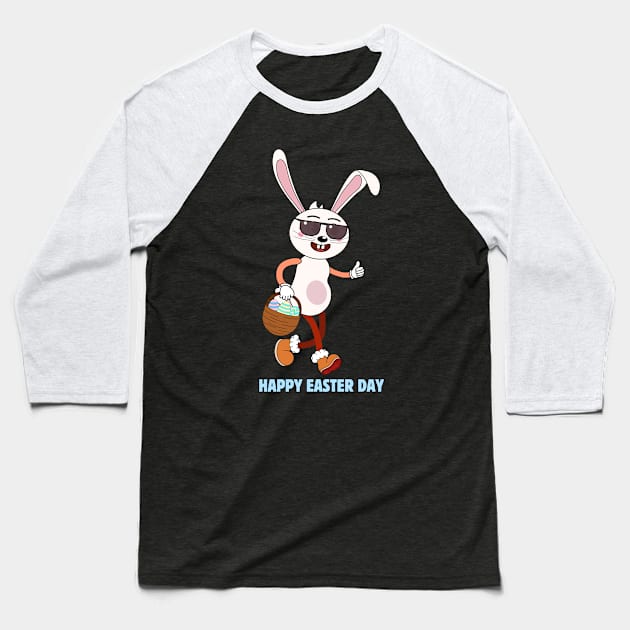 Happy Easter. Colorful and cool bunny design Baseball T-Shirt by JK Mercha